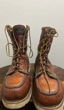 Thorogood American Heritage 8" Tobacco Steel Toe Moc Toe Work Boots Size 11.5 D